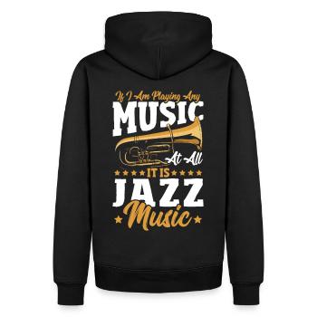 Wenn ich überhaupt Musik spiele, dann ist es - Männer Premium Bio Hoodie - Schwarz - Hinten - Nico (187cm)