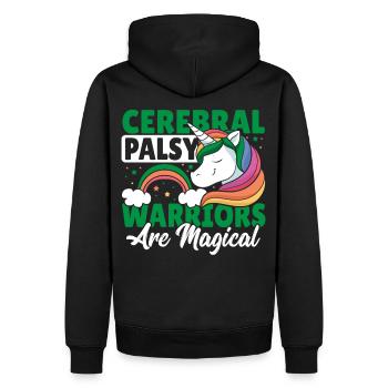 Les guerriers de la paralysie cérébrale sont magiques - Sweat à capuche Premium bio Homme - noir - Dos - Nico (187cm)
