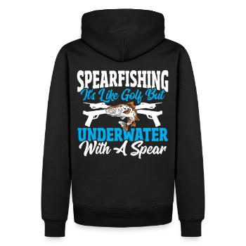 Speerfischen Es ist wie Golf, aber unter Wasser - Männer Premium Bio Hoodie - Schwarz - Hinten - Nico (187cm)