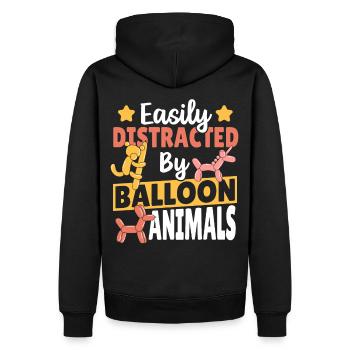 Leicht ablenkbar durch Ballontiere Ballon Twister - Männer Premium Bio Hoodie - Schwarz - Hinten - Nico (187cm)