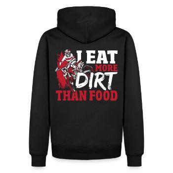 Je mange plus de saleté que de nourriture Motocross Dirt Bike - Sweat à capuche Premium bio Homme - noir - Dos - Nico (187cm)