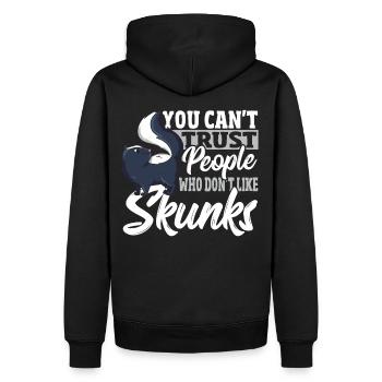 Du kannst Leuten, die keine Stinktiere mögen, - Männer Premium Bio Hoodie - Schwarz - Hinten - Nico (187cm)