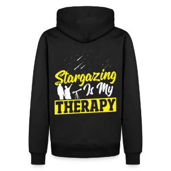 Stargazing Is My Therapy Astronomy Stargazer - Men’s Premium Organic Hoodie - black - Back - Nico (187cm)