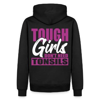 Tonsillitis Survivor Tough Girls Don't Need - Men’s Premium Organic Hoodie - black - Back - Nico (187cm)