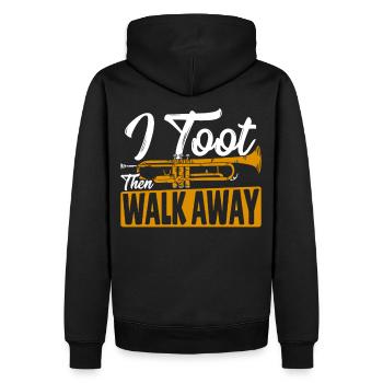 Trompettiste I Toot puis Walk Away Trompettiste - Sweat à capuche Premium bio Homme - noir - Dos - Nico (187cm)