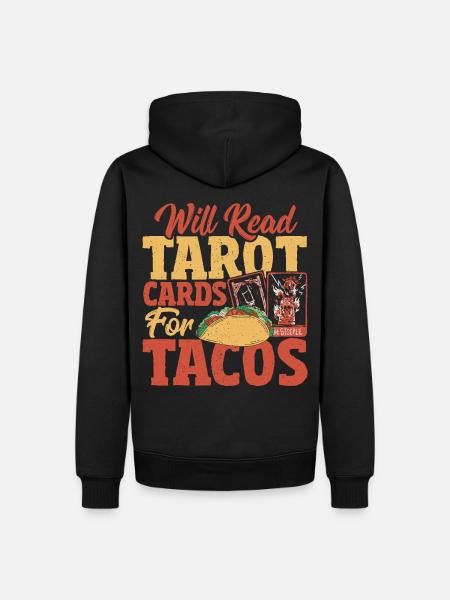 Tarotkartenleser Liest Tarotkarten für Tacos - Männer Premium Bio Hoodie - Schwarz