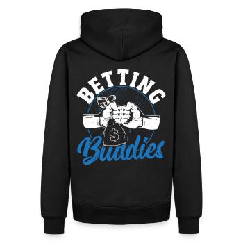 Betting Buddies Sportwetten Parlay Picks - Männer Premium Bio Hoodie - Schwarz - Hinten - Nico (187cm)