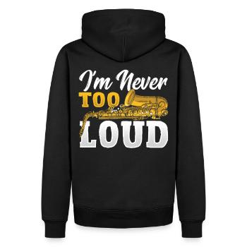 Ich bin nie zu laut Saxophonist Saxophon - Männer Premium Bio Hoodie - Schwarz - Hinten - Nico (187cm)