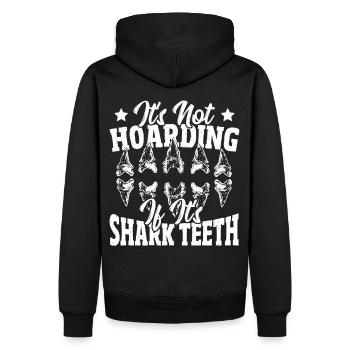 Es ist kein Horten, wenn es Haifischzahnsammler - Männer Premium Bio Hoodie - Schwarz - Hinten - Nico (187cm)