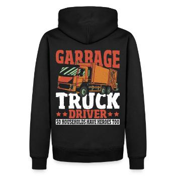 Conducteurs de camions à ordures : voici comment les ménages ont des héros - Sweat à capuche Premium bio Homme - noir - Dos - Nico (187cm)