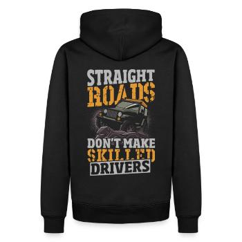 Les routes droites ne font pas un bon conducteur - Sweat à capuche Premium bio Homme - noir - Dos - Nico (187cm)