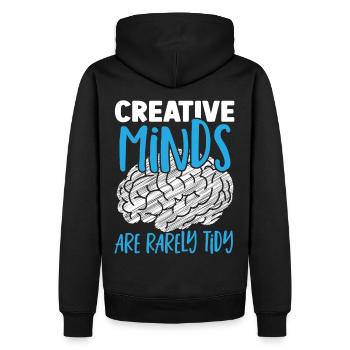 Creative Minds Are Rarely Tidy Neuroscience - Men’s Premium Organic Hoodie - black - Back - Nico (187cm)