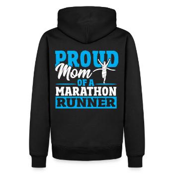 Stolze Mutter eines Marathonläufers - Männer Premium Bio Hoodie - Schwarz - Hinten - Nico (187cm)