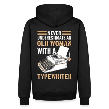 Author Never Underestimate An Old Woman With A - Men’s Premium Organic Hoodie - black - Back - Nico (187cm)
