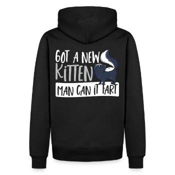 Ich habe ein neues Kätzchen erhalten Mann kann es - Männer Premium Bio Hoodie - Schwarz - Hinten - Nico (187cm)