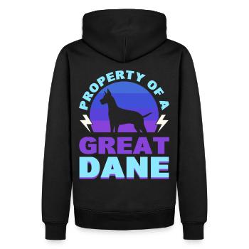 Eigentum eines Doggenhundeliebhabers - Männer Premium Bio Hoodie - Schwarz - Hinten - Nico (187cm)