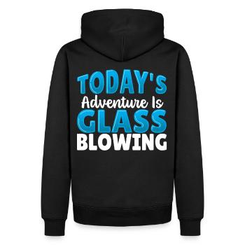 Das heutige Abenteuer ist Glasblasen Glasbläser - Männer Premium Bio Hoodie - Schwarz - Hinten - Nico (187cm)
