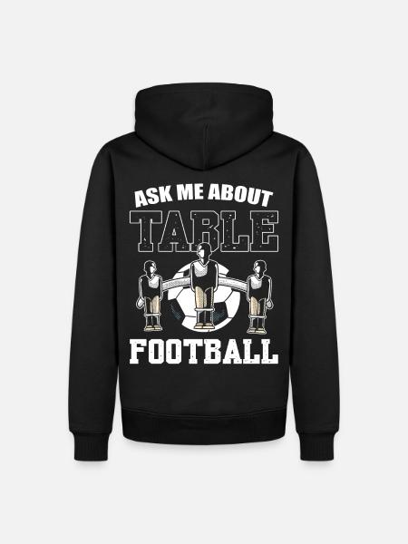 Frag mich nach Tischfußball - Männer Premium Bio Hoodie - Schwarz