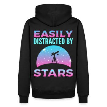 Leicht ablenkbar durch Sterne Astronomy Astronomer - Männer Premium Bio Hoodie - Schwarz - Hinten - Nico (187cm)