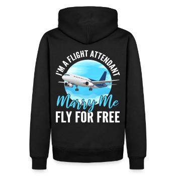 I'm A Flight Attendant Marry Me Fly For Free - Men’s Premium Organic Hoodie - black - Back - Nico (187cm)