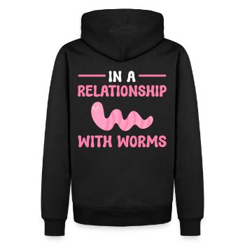 In A Relationship With Worms Worm Farming - Men’s Premium Organic Hoodie - black - Back - Nico (187cm)