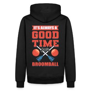 C’est toujours un bon moment pour le ballon-balai - Sweat à capuche Premium bio Homme - noir - Dos - Nico (187cm)