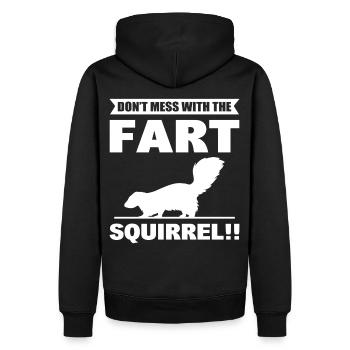 Leg dich nicht mit dem Furz-Eichhörnchen an! - Männer Premium Bio Hoodie - Schwarz - Hinten - Nico (187cm)