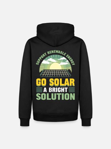 Soutenez l’énergie renouvelable Go Solar - Sweat à capuche Premium bio Homme - noir