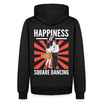 Glück ist Square Dancing Square Dance Square - Männer Premium Bio Hoodie - Schwarz - Hinten - Nico (187cm)