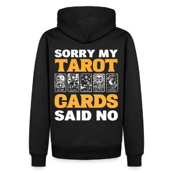 Désolé mes cartes de Tarot ont dit non - Sweat à capuche Premium bio Homme - noir - Dos - Nico (187cm)