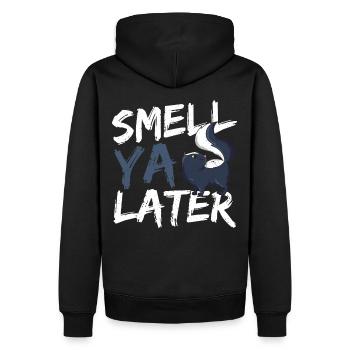 Smell Ya Later Skunk Lover - Männer Premium Bio Hoodie - Schwarz - Hinten - Nico (187cm)