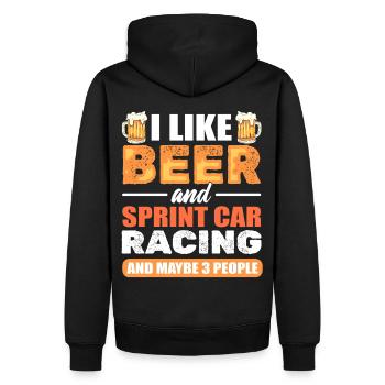J’aime la bière et les courses de voitures de sprint et peut-être - Sweat à capuche Premium bio Homme - noir - Dos - Nico (187cm)
