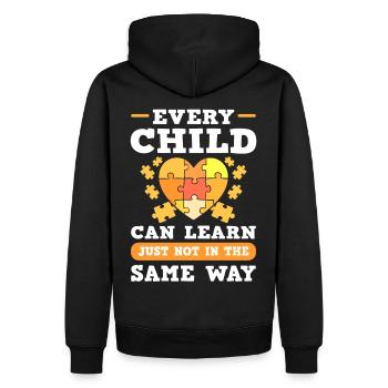Chaque enfant peut apprendre un enseignant en éducation spécialisée - Sweat à capuche Premium bio Homme - noir - Dos - Nico (187cm)
