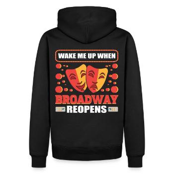 Réveille-moi quand Broadway rouvre - Sweat à capuche Premium bio Homme - noir - Dos - Nico (187cm)