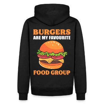Burger sind meine Lieblingsnahrungsgruppe - Männer Premium Bio Hoodie - Schwarz - Hinten - Nico (187cm)