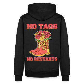 Keine Tags Keine Neustarts Line Dance Line Dancing - Männer Premium Bio Hoodie - Schwarz - Hinten - Nico (187cm)
