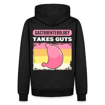 Gastroenterology Takes Guts Gastroenterologist - Men’s Premium Organic Hoodie - black - Back - Nico (187cm)