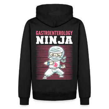 Gastroenterologie Ninja Gastroenterologe - Männer Premium Bio Hoodie - Schwarz - Hinten - Nico (187cm)