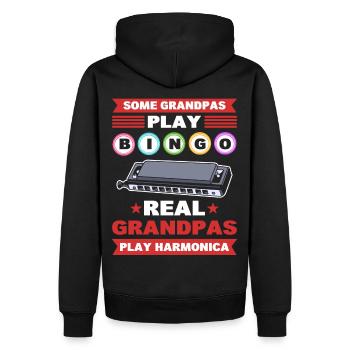 Manche Großväter spielen Bingo Echte Großväter - Männer Premium Bio Hoodie - Schwarz - Hinten - Nico (187cm)