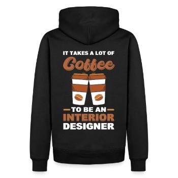 Es braucht eine Menge Kaffee, um Innenarchitekt - Männer Premium Bio Hoodie - Schwarz - Hinten - Nico (187cm)