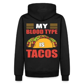 Taco Mexican Burrito Meine Blutgruppe sind Tacos - Männer Premium Bio Hoodie - Schwarz - Hinten - Nico (187cm)
