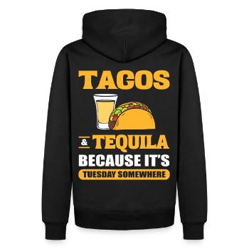 Tacos & Tequila Weil es Dienstag ist Irgendwo Taco - Männer Premium Bio Hoodie - Schwarz - Hinten - Nico (187cm)