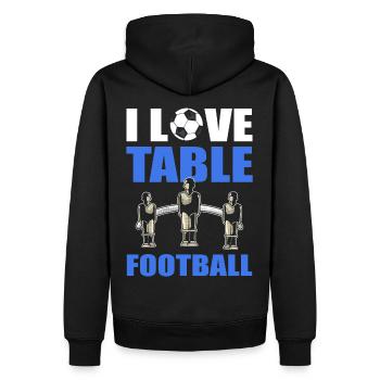 Tischfußball Ich liebe Tischfußball - Männer Premium Bio Hoodie - Schwarz - Hinten - Nico (187cm)