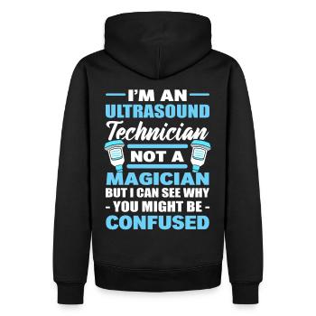 Ich bin ein Ultraschalltechniker und kein - Männer Premium Bio Hoodie - Schwarz - Hinten - Nico (187cm)
