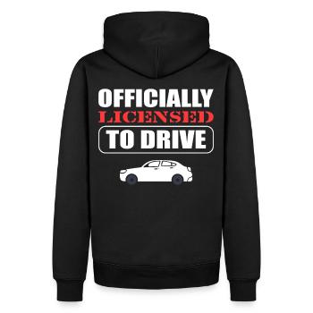 Permis de conduire officiel Nouveau - Sweat à capuche Premium bio Homme - noir - Dos - Nico (187cm)