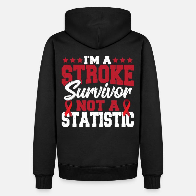 Ich bin ein Schlaganfall-Überlebender, keine - Männer Premium Bio Hoodie - Schwarz