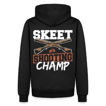 Tir au pigeon d’argile Tir au pigeon d’argile Champ - Sweat à capuche Premium bio Homme - noir - Dos - Nico (187cm)