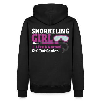 Fille de plongée en apnée Comme une fille normale - Sweat à capuche Premium bio Homme - noir - Dos - Nico (187cm)