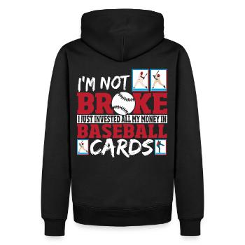 Baseball Card Collector Invested Money In - Men’s Premium Organic Hoodie - black - Back - Nico (187cm)