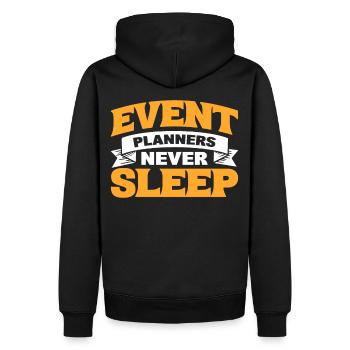 Event-Planer schlafen nie Event-Planung - Männer Premium Bio Hoodie - Schwarz - Hinten - Nico (187cm)